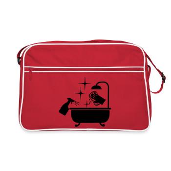 Baignoire plus propre à l’eau et au savon - Sac Retro - rouge/blanc - Devant