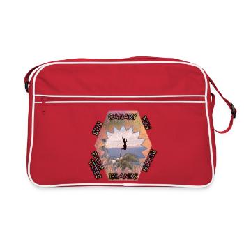 Les îles Canaries avec leur propre touche - plaisir ensoleillé sur la plage - Sac Retro - rouge/blanc - Devant