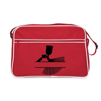 Pulvériser avec une bannière de texte - Sac Retro - rouge/blanc - Devant