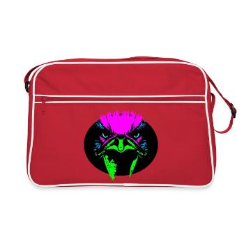 Angry Ostrich - Retro Bag - red/white - Front
