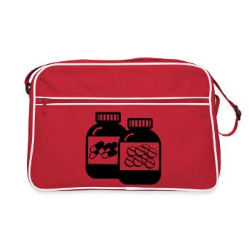 Jars of Capsules and Pills for Pharmacy - Retro Bag - red/white - Front