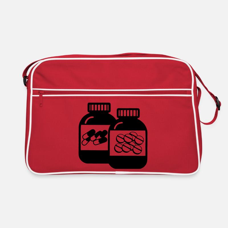 Pots de gélules et de pilules pour la pharmacie Sac Retro