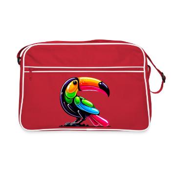 Tukan - Retro Tasche - Rot/Weiß - Vorne