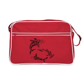 Polynesian Black Sharks - Retro Bag - red/white - Front