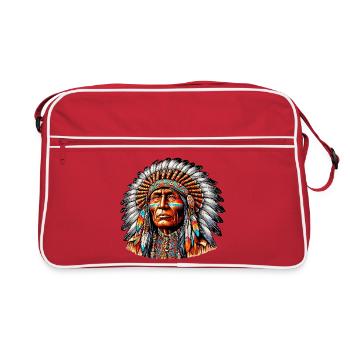 Amérindien Peau rouge d’Amérique - Sac Retro - rouge/blanc - Devant