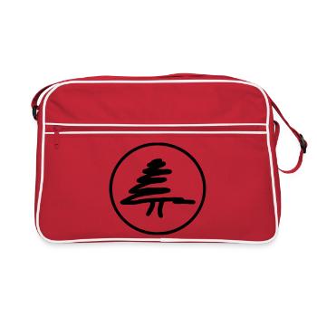 Fir tree in a circle - Retro Bag - red/white - Front