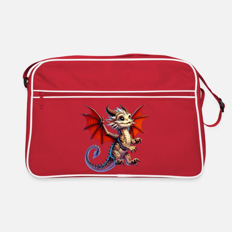Drache - Retro Tasche - Rot/Weiß