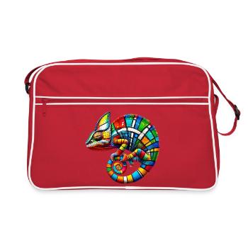 Chameleon Mondrian - Retro Bag - red/white - Front