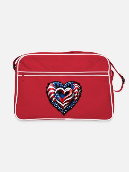 Le cœur - Sac Retro - rouge/blanc - Devant