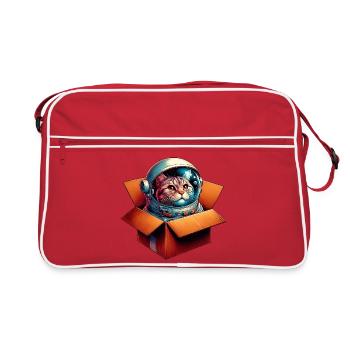 Chat astronaute - Sac Retro - rouge/blanc - Devant
