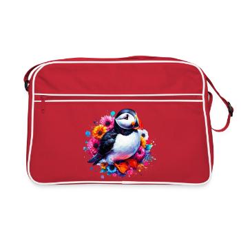 Papageitaucher - Retro Tasche - Rot/Weiß - Vorne
