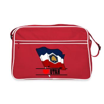 Flag Utah heart UTAH - Retro Bag - red/white - Front