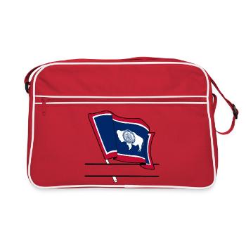 Flag Wyoming text banner - Retro Bag - red/white - Front