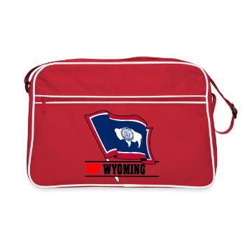 Drapeau Wyoming au cœur du WYOMING - Sac Retro - rouge/blanc - Devant