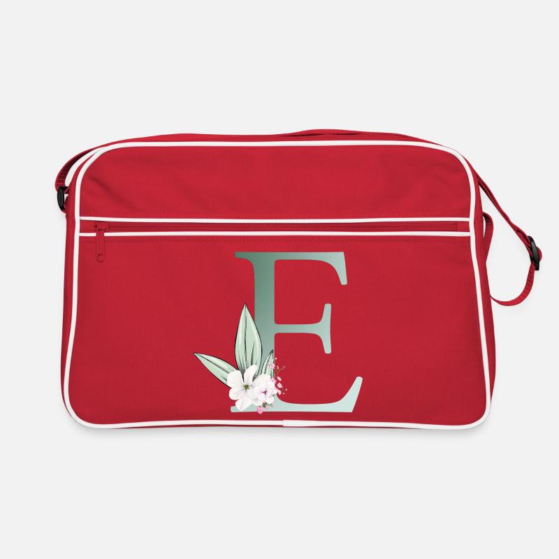 E Monogram, Floral, Customizable Retro Bag