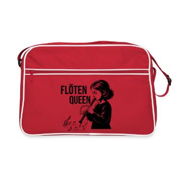 Blockflöte - Flöten Queen - Retro Tasche - Rot/Weiß - Vorne