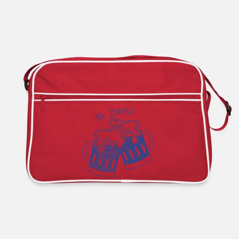Biergläser mit Prost-Spruch Retro Tasche