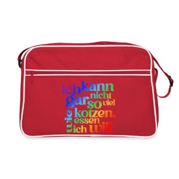 FUNNY VOMITING QUOTE REVERSED - LGBTQ - Retro Bag - red/white - Front