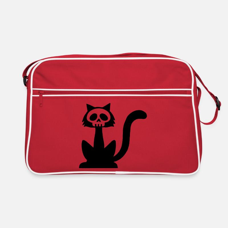 Crâne de chat noir Sac Retro