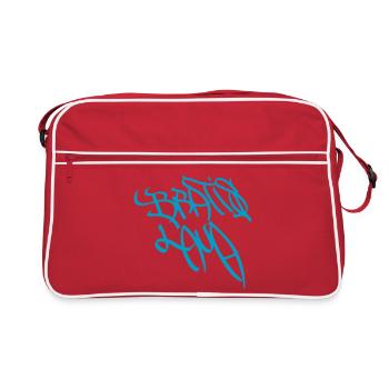 Urban Graffiti Schriftzug Design Bratislava - Retro Tasche - Rot/Weiß - Vorne