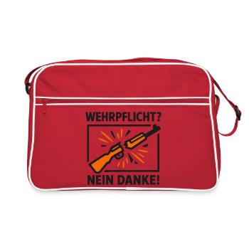 Conscription non merci – Objection de conscience - Sac Retro - rouge/blanc - Devant
