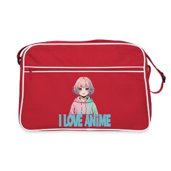 J’AIME L’ANIME Kawaii Manga Fille Pastel Otaku - Sac Retro - rouge/blanc - Devant