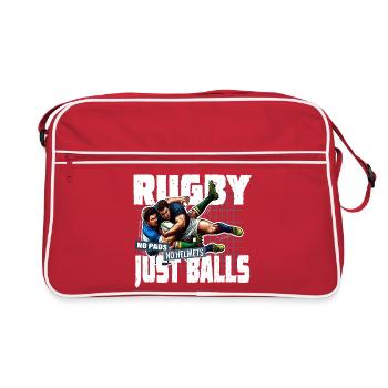 Rugby Tackle Without Helmets - Retro Bag - red/white - Front