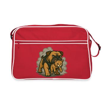Guard Dog and Cat Duo - Retro Bag - red/white - Front