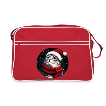 Chats Noël / Père Noël Chat - Sac Retro - rouge/blanc - Devant