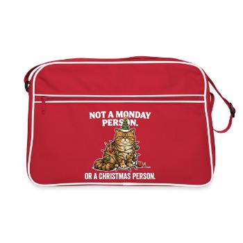 Chat Christmas Monday Drôle de Diction - Sac Retro - rouge/blanc - Devant
