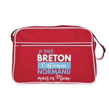 Bretonischer Humor ist wie Norman, nur besser - Retro Tasche - Rot/Weiß - Vorne