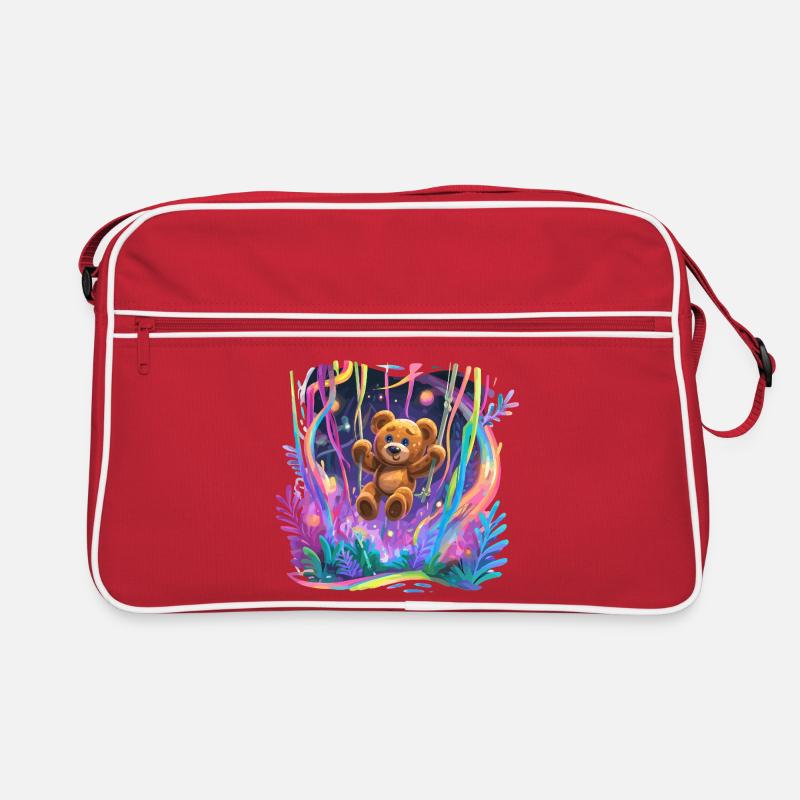 Ours en peluche de forêt néon en balançoire Sac Retro