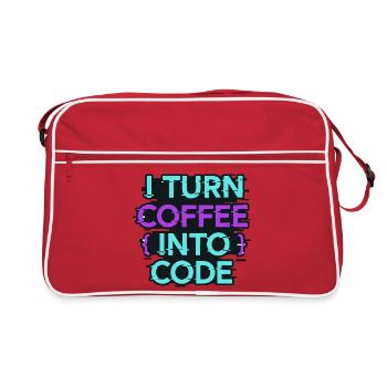 I Turn Coffee Into Code - Retro Bag - red/white - Front