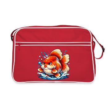 High Quality Orange Ranchu Goldfish - Retro Bag - red/white - Front