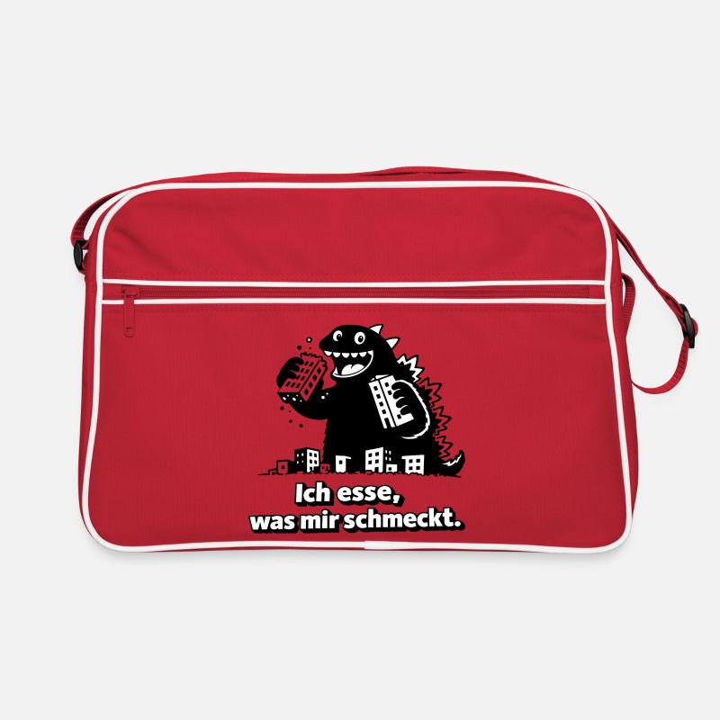 Monster isst, was ihm schmeckt Retro Tasche