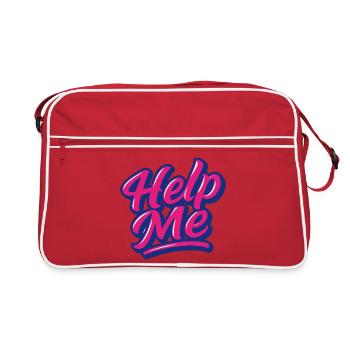 Help Me Neon Script - Retro Tasche - Rot/Weiß - Vorne