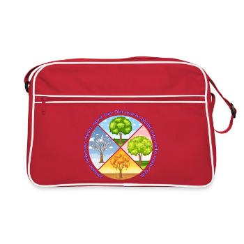 Jahresuhr. Ohrwurm - Retro Tasche - Rot/Weiß - Vorne