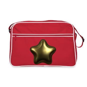 Ballon étoile métallique dorée - Sac Retro - rouge/blanc - Devant