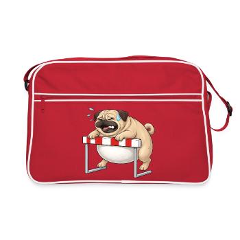 Carlin sur haie Course ironique de haies en disant - Sac Retro - rouge/blanc - Devant