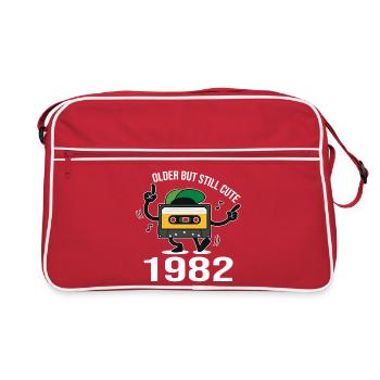 Geburtstag 1982 Geboren 1982 Geburtstag 1982 - Retro Tasche - Rot/Weiß - Vorne