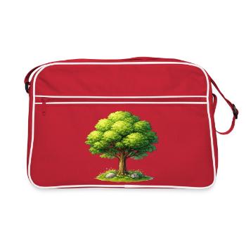 Tree in the sunlight - Retro Bag - red/white - Front