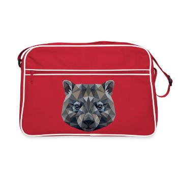 Wombat Australien Beuteltier Süßer Wombat - Retro Tasche - Rot/Weiß - Vorne