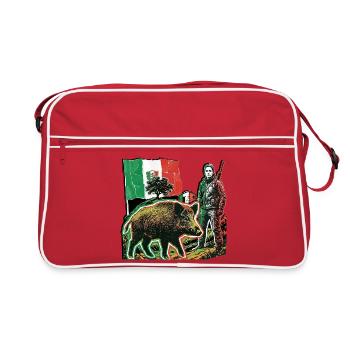 Wild Boar Huntress Italy Flag Italian - Retro Bag - red/white - Front