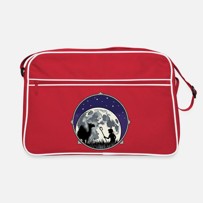 Moonlit Night Shepherd and Camel Retro Bag