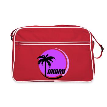 Miami Palm Trees Neon Retro - Retro Bag - red/white - Front