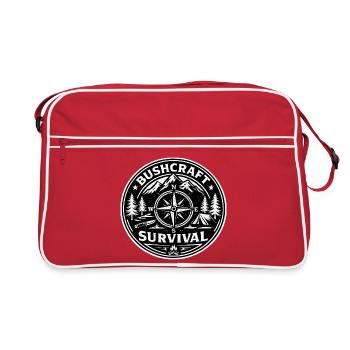 Bushcraft Survival Emblem Outdoor Badge - Retro Tasche - Rot/Weiß - Vorne