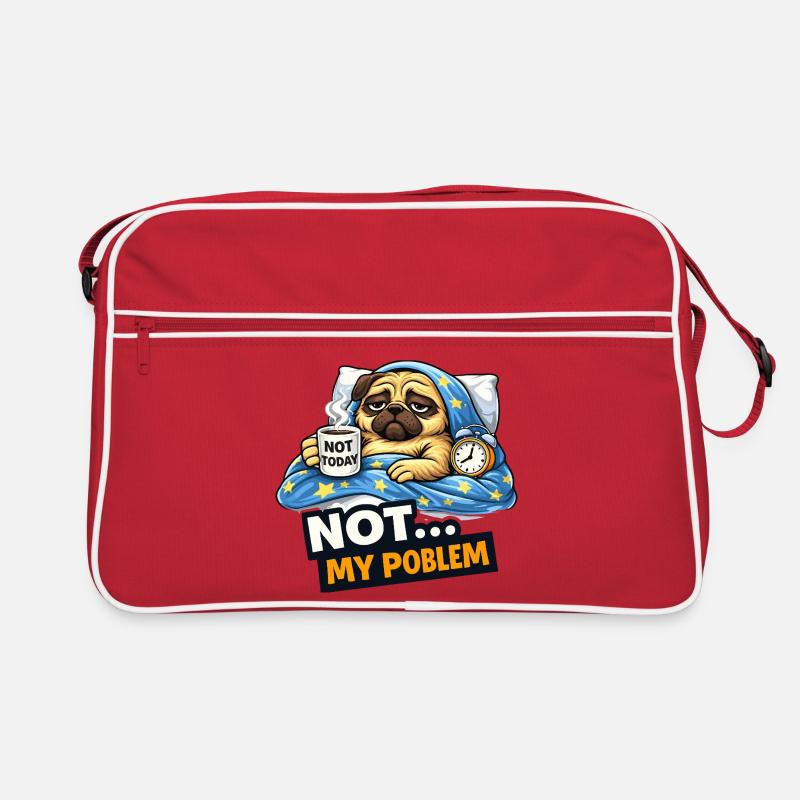 Nicht heute Pug Cozy-Meme Retro Tasche