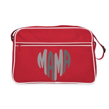 Logo de cœur en lettres de maman - Sac Retro - rouge/blanc - Devant