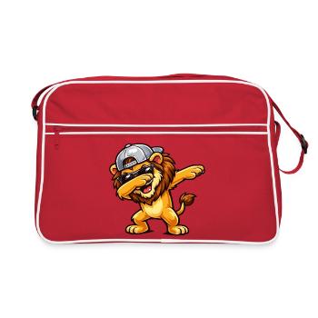 Dabbing Lion - Retro Bag - red/white - Front