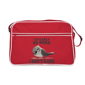 Debout tôt, pas de ver, je m’en fiche, oiseau drôle - Sac Retro - rouge/blanc - Devant